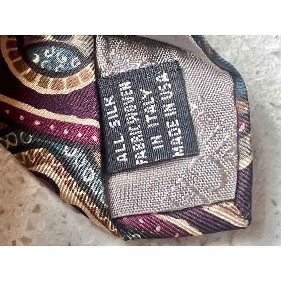 Christian Dior Monsieur Italian Silk Necktie Made In USA with Geometric Y2K - Picture 4 of 6